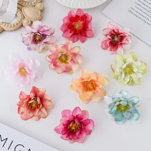 Cabezas de flores artificiales coloridas para coronas DIY accesorios para el pelo.