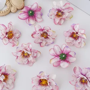 Cabezas de flores artificiales rosa violeta flores de seda para bricolaje sombrero