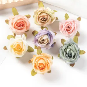 Detailed close-up of artificial rose heads in assorted colors, ideal for DIY crafts and decor.