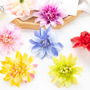 Künstliche Dahlien Blumen 10cm Seidenblumen Köpfe für Heimdekoration DIY Handwerk Fotografie