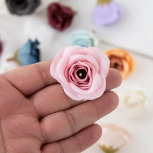 Fleurs de roses artificielles 4cm roses fausses fleurs bricolage boîte cadeau decor mariage