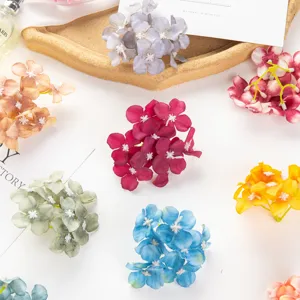 Artificial hydrangea silk flowers for DIY crafts, hair accessories, and wedding decoration.