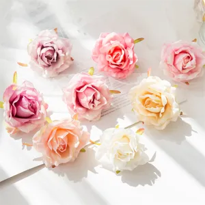 Artificial rose flower heads silk floral arrangement for wedding home party DIY decor 100c