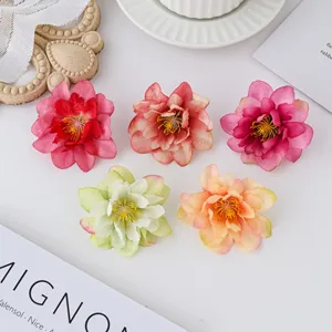 Kunstzijde chrysant bloemhoofdjes set DIY ambachtelijk materiaal voor hoofdtooi 5st
