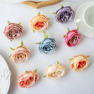 Artificial Silk Peony Rose Flower Heads Fake Flowers For Wedding Home Party Decoration DIY Craft Photography Props