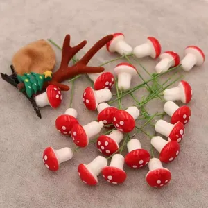 Simulation Schaumstoff Roter Pilz Miniatur Sukkulente Topf Bonsai Mikro Landschaft Weihnachtsbaum Dekoration Zubehör Handwerk Ornament