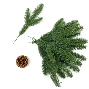 Artificial pine needle branches and pinecone set for Christmas decoration and DIY crafts.