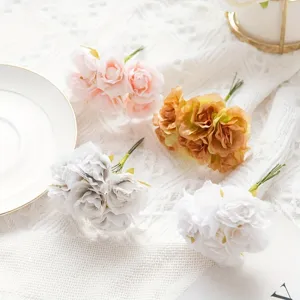 Artificial mini peony flower bouquet detail shot, perfect for DIY crafts and home decoration.