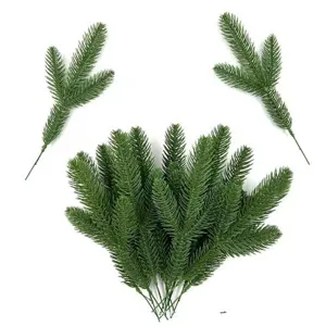Artificial pine needles branches for Christmas tree wreath DIY craft decoration green plant