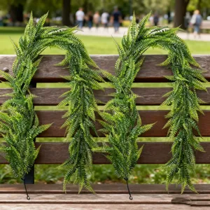 Artificial fern hanging garland green plant for outdoor wedding photography decor prop