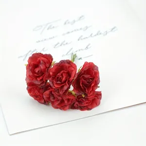Red artificial peony flowers bunch for wedding home decor DIY craft and photography props.