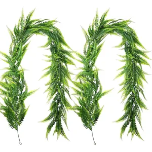 Artificial Boston Fern Hanging Vine Fake Greenery Plant for Wall Wedding Decor Party 2Pcs