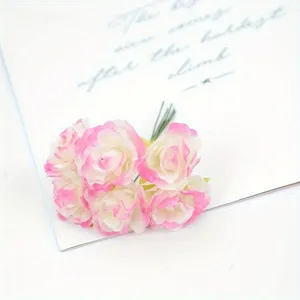 6-Head Small Peony Artificial Silk Flowers for Wedding Home DIY Decor Photography Prop