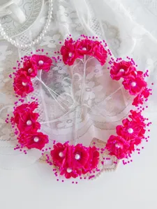 Handgemachte DIY rosa Kunstblumen Haarschmuck für Braut Blumenstrauß Bastelmaterial.