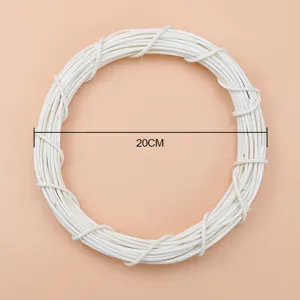 White wicker wreath 20cm vine ring for Christmas decoration door hanging floral craft supplies