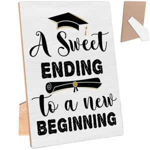Wooden graduation desk sign plaque gift graduation party decoration tabletop ornament keepsake