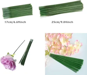Tallos de flores artificiales alambre accesorios para ramos de rosas de jabón manualidades.