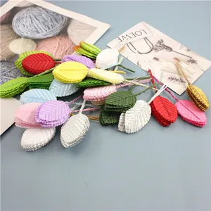 Colorful artificial wire leaves for DIY handmade wedding garlands and craft accessories.