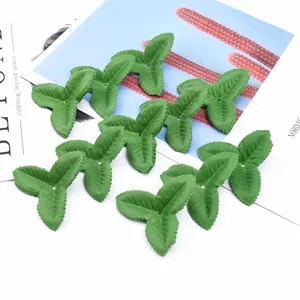 Foglie verdi artificiali triangolo rosa calice finto fiore fogliame fai da te decoro casa