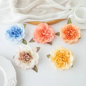 têtes de fleurs de pivoine artificielles pour décoration de mariage bricolage soie multicolore