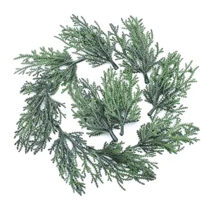 Artificial Christmas pine needle branches for wreath and gift box decoration, 10cm green.