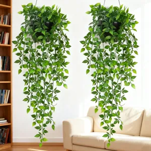 Plantes suspendues artificielles pot de faux lierre d'eucalyptus pour décoration murale