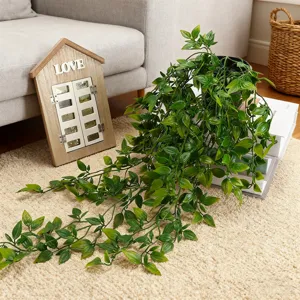 Fausse Plante en Pot Suspendue en Feuille d'Eucalyptus Artificielle Fleur de Soie Pour Décoration Murale Intérieure et Extérieure