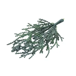 Artificial pine branch 10cm fake green needle for Christmas tree wreath and gift box decor