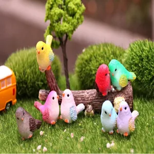 Miniatur Harz bunte Vögel Figuren für Mikrolandschaft Sukkulenten Topfpflanze DIY Dekor.