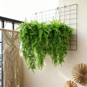 Artificial Boston Fern Vine Fake Greenery Plant Hanging Foliage For Wedding Home Wall Decor Silk Floral Garland