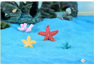 Miniature résine étoile de mer poisson ornement pour micro paysage aquarium sable.