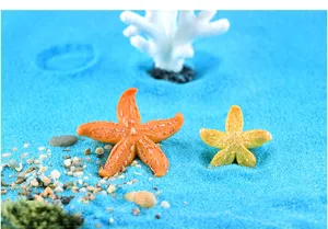 Ornements miniatures d'étoiles de mer en résine pour aquariums et superbes décors paysagers.