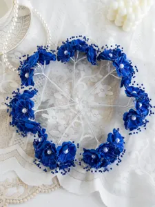 Blaue künstliche Stoffblumen Braut Haarschmuck DIY handgemachte Blumen Bastelmaterial.