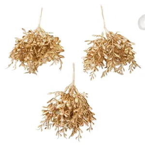 Gouden kunstplant takken retro bladeren voor DIY bloemstuk en interieurdecoratie.