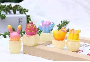 Dromerige kleurrijke hars vetplant cactus potjes schattige desktop decoratie speeltje