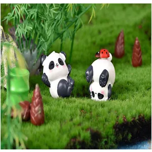 Süße Harz Panda Figur Detail, Miniatur Landschaft DIY Zubehör für Schreibtisch Dekoration und Töpfe.