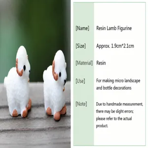 Miniature resin sheep figurine for micro landscape terrarium decoration diy craft cute animal