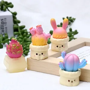 Schattige hars vetplanten potten miniaturen bureau decoratie dromerige kleurrijke cactus