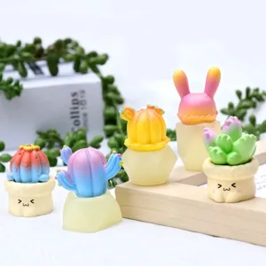 Mini hars vetplant cactus pot ornament schattige kleurrijke bureau decoratie figuur