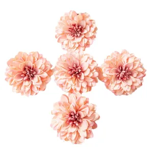Artificial dahlia flowers for wedding decoration, floral wreath accessories, pack of 5 pcs.