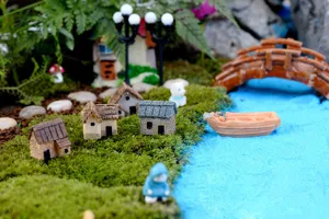 Miniature de petite maison en résine pour micro paysage de jardin jardin et décoration photo.