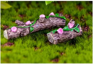 Resin Miniatur Baumzweig Ornament Detail, Sukkulente Topfpflanze Mikro Landschaft Dekor Nahaufnahme.
