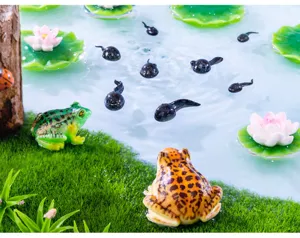 Schattige hars kikker en kikkervisje miniatuur beeldjes voor micro landschap DIY rivier decoratie.