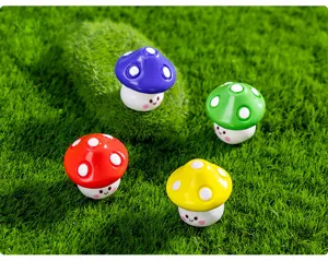 Cute colorful mushroom figurine details for micro landscape decoration and succulent pots.