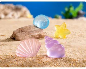 Adornos de resina con concha y estrella de mar para decoración de acuario y paisaje.