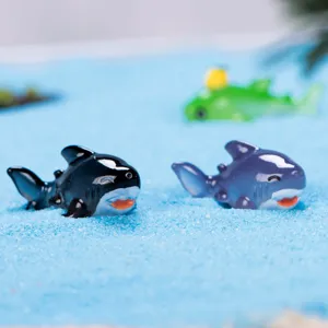 Cute resin shark whale figurines aquarium decor micro landscape mini animal ornaments