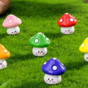 Cute Resin Mushroom Ornaments Micro Landscape Creative DIY Decoration For Desktop Succulent Flower Pot Miniature Figurines