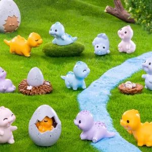 Cute Dinosaur Resin Miniature Figurines Micro Landscape DIY Terrarium Craft Desktop Home Decor Ornaments
