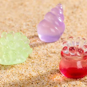 Resina miniatura paisaje océano coral concha adornos lindo micro bonsái decoración