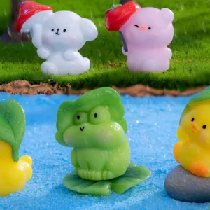 Süße Harz Miniatur Tier Ornament Mikro Landschaft Frosch Schwein Hase Tisch Dekor